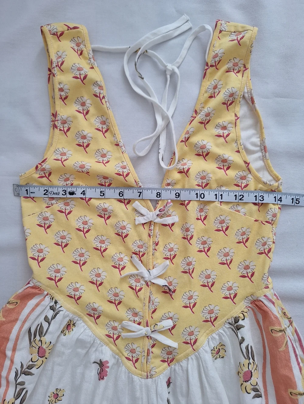 NWOT Free People Yellow and Cream Floral Backless Maxi Dress - Picture 5 of 11